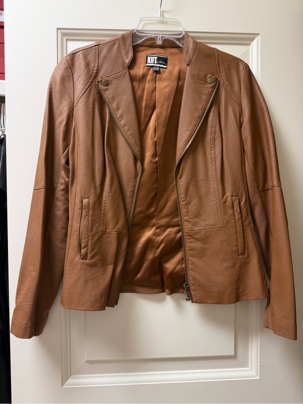 KUT From the Kloth Cognac Moto Jacket Brown Size S